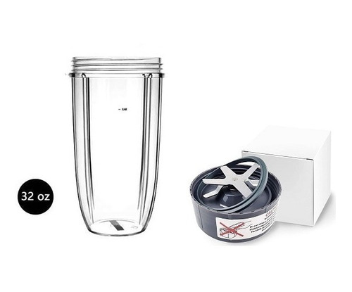 Kit Vaso 32 Oz +base Cuchilla Para Nutribullet De 600w-900w