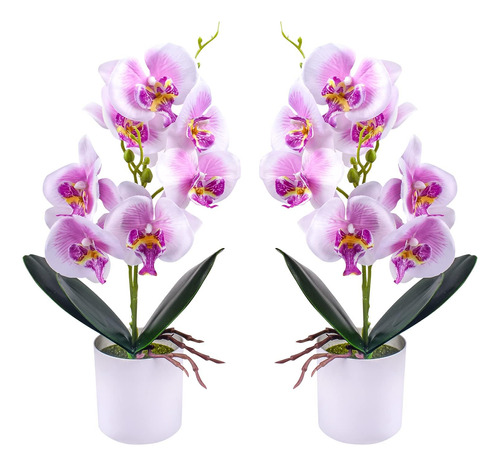 Flores De Orquídeas Artificiales, 2 Piezas De Orquídeas En M