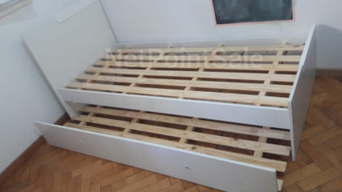 Imagen 2 de 7 de Cama 1 Plaza 80 Cm Melamina Simple Con Carro Cama 1701c