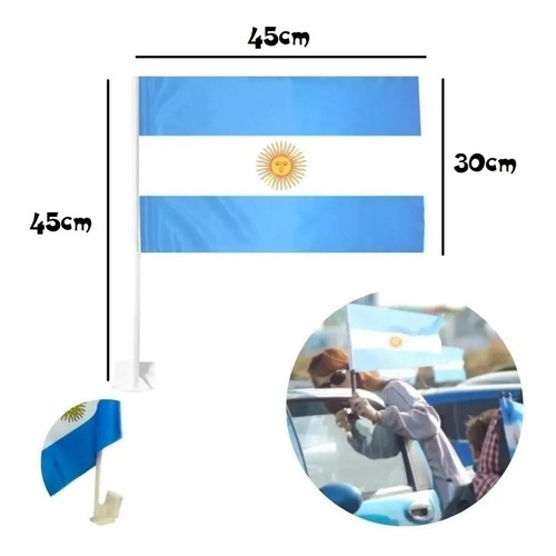 Imagen 3 de 9 de Combo Bandera Argentina Para Auto X 100 Unidades Mayorista