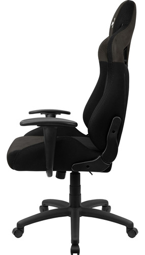 Silla de escritorio AeroCool Earl gamer ergonómica negra con tapizado de aerosuede