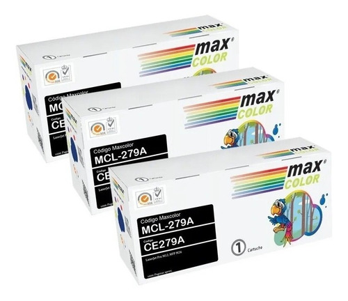Imagen 1 de 2 de Pack 3 Toner Alternativo 79a Impresora M12a/w M26a/nw Cf279a