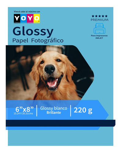 500 Hojas Papel Fotografico Glossy Tamaño 6 X 8 220grs Yoyo