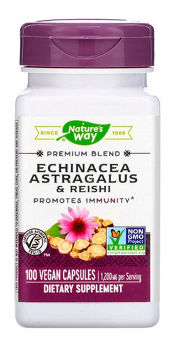 Echinacea Astralagus & Reishi 100 Cap. Promotes Immunity