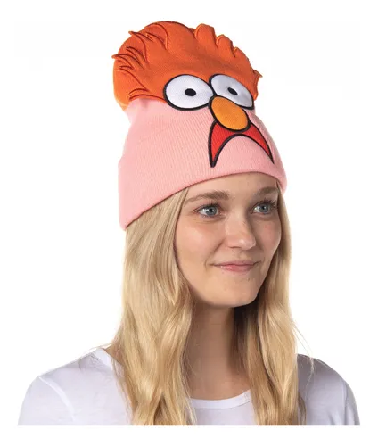 The Muppets Beaker Beanie 3d Character Face Knit Beanie Hat.