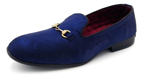 Mocasín Slipper De Caballero Azul Rey