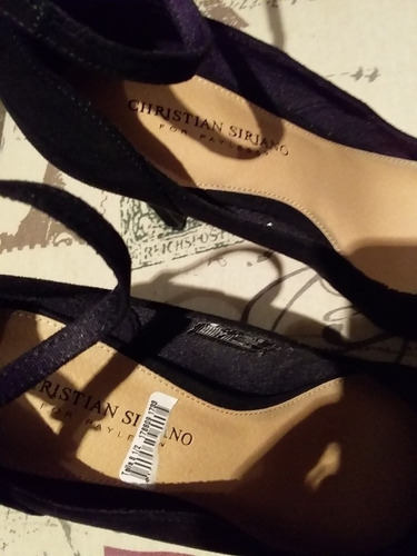 Zapatos Stiletti, Negros, Punta Fina, T38,5, Agamuzados, A10