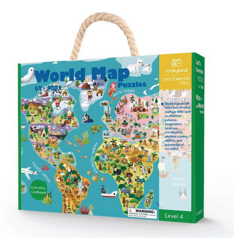 Imagen 3 de 3 de Puzzle Mapa Del Mundo 500pcs Para Niños