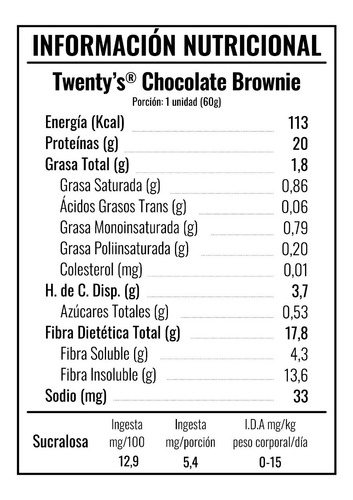 Barras De Proteina Yourgoal Twentys 4u Chocolate Brownie