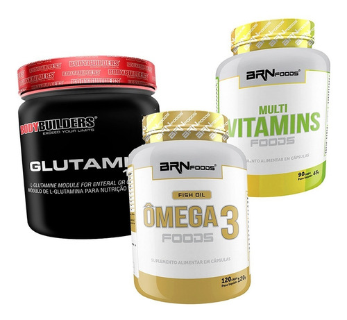 Kit Imunidade Multivitamínico + Glutamina + Omega 3