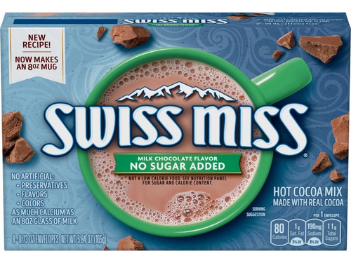 Swiss Miss Milk Chocolate Sugar Free En Polvo 8 Sobres 165gr