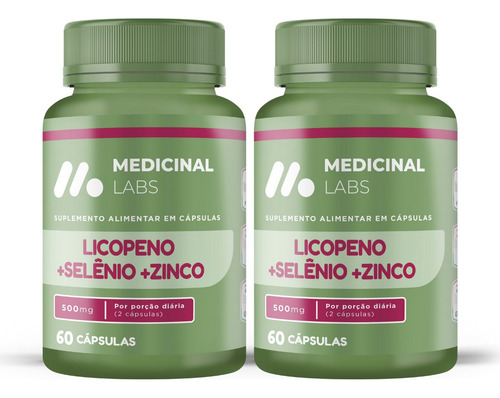 Kit 3 Licopeno Selenio Zinco 60 Caps Medicinal Labs