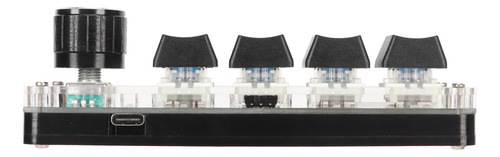 Teclado De Uma Mão De 4 Teclas Usb Mini Key Knob Azul Rgb