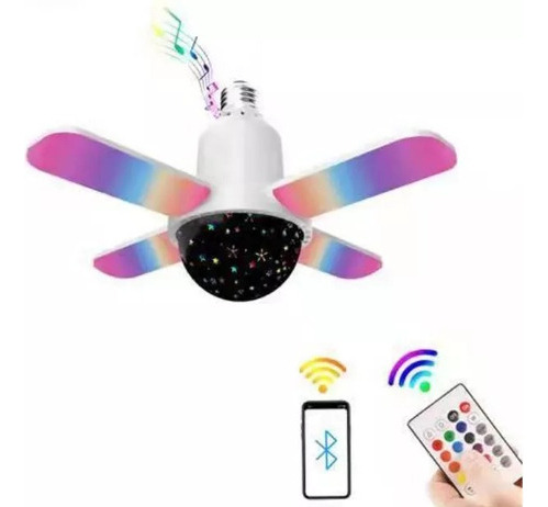 Bluetooth Music Rgb Llevó La Bombilla Con Los Paneles Plegab