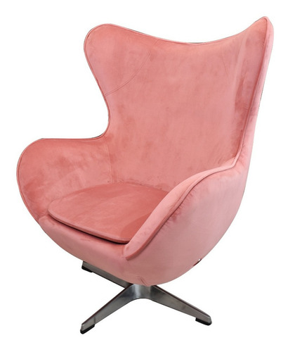 Sillón Sofá Moderno Giratorio Egg Nordic Sala Oficina Hogar Color Rosa