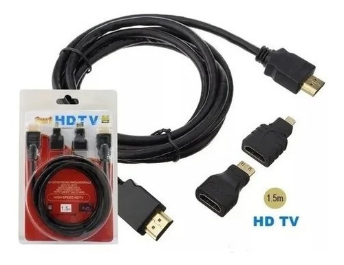 Imagen 5 de 9 de Cable Mini Y Micro Hdmi 3 Hdmi Y Hdmi Triple Cable With Dual