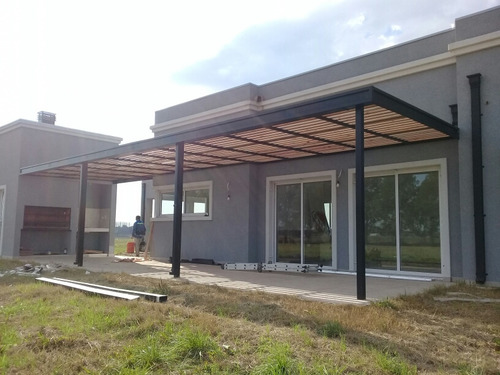 Techo Pérgola Hierro Y Madera Policarbonato Cochera Garage
