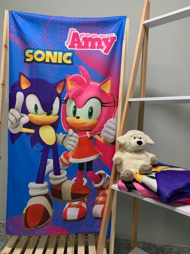 Amy Sonic - kit Toalha de Banho Amy Sonic + Toalha de RostoAmy