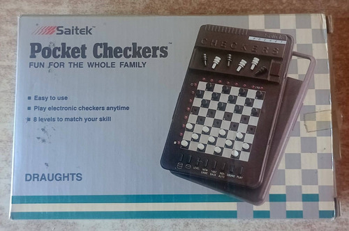 Antiguo Juego De Damas Electrónico - Saitek Pocket Checkers (Usado)