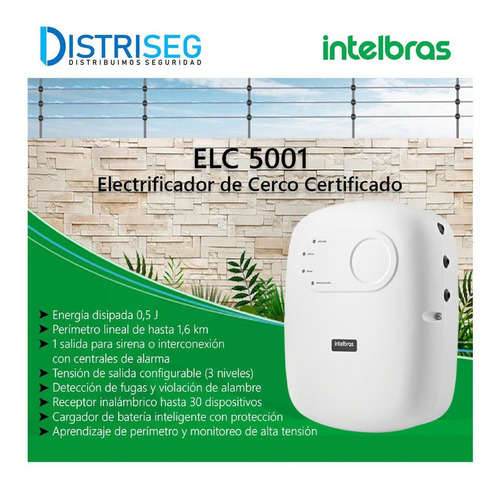 Central Cerco Eléctrico + Bateria 12v 7amp Intelbras 5001