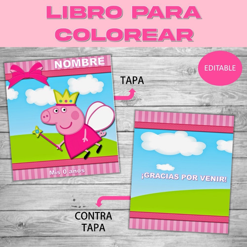Para Colorear Editable Imprimible Peppa Pig