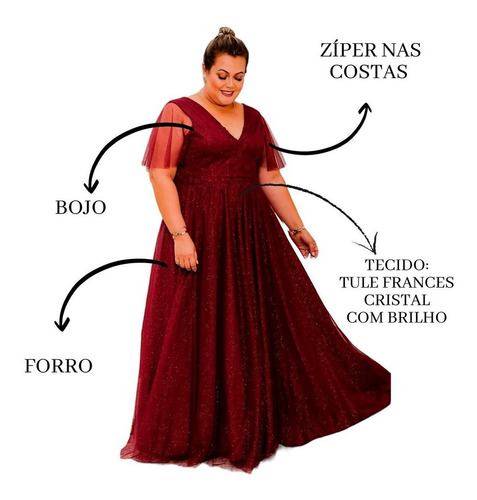 Vestido Festa Azul Royal Plus Size Madrinha Casamento Brilho