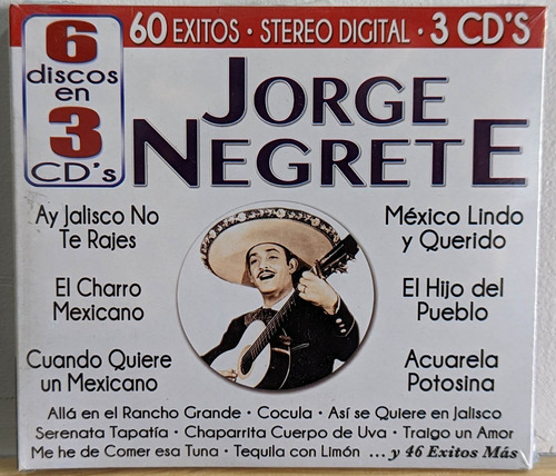 Jorge Negrete 60 Exitos (3 Cd's) Nuevo Sellado