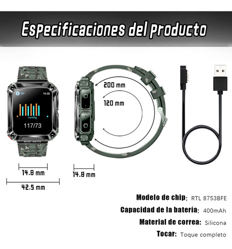 Smartwatch Reloj Inteligente Bluetooth Con Auriculare 1.96