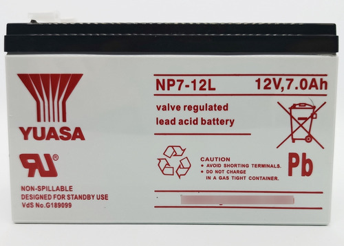 Bateria Yuasa Np 7-12 Alarma Ups 12 V 7 Ah