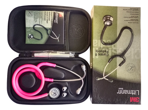 Fonendoscopio Pediátrico Littmann Rosa + Estuche Y Linterna