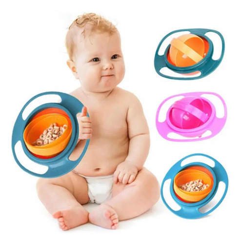 Plato Anti Derrame Anti Vuelco Bebes Giratorio 360