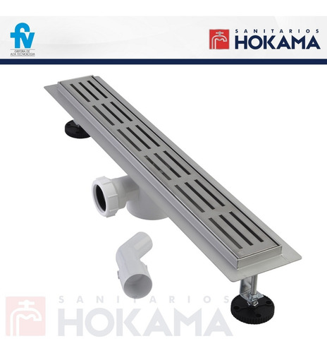 Imagen 6 de 10 de Rejilla Desague Lineal Ducha Fv 80 Cm Ranurada Baño Spa Inox