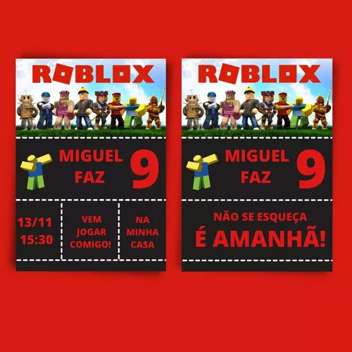 Convite Digital de Aniversário Jogo Roblox para Whatsapp