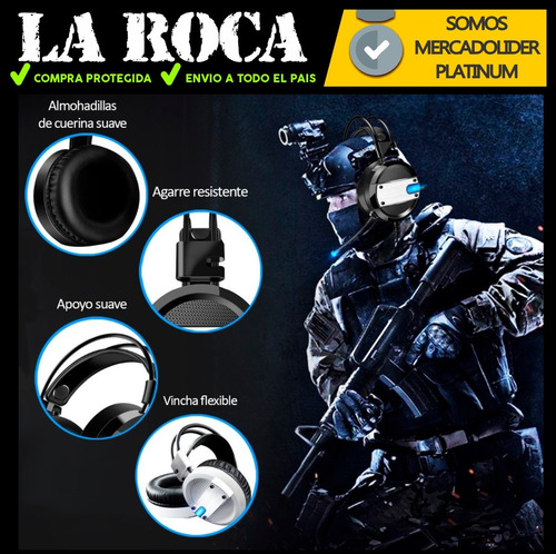 Auricular Gamer Sonido 7.1 Microfono Luz Led Gaming