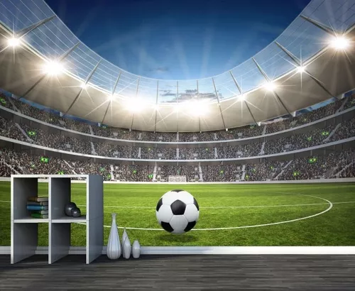 Papel De Parede Futebol Estádio Bola 2,40x2,50m Jogo Gg133