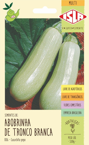 Sementes De Abobrinha De Tronco Branca