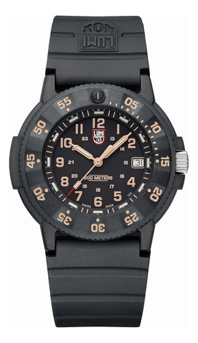 Reloj Luminox Original Navy Seal Xs.3001.evo.or Color De La Malla Negro Color Del Bisel Negro Color Del Fondo Negro