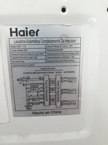 Imagen 3 de 3 de Tarjeta Lavadora Haier Xqb75 918