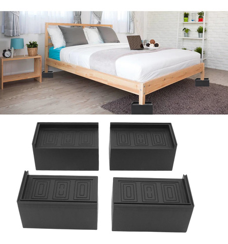 Elevador De Muebles De Gran Tamaño, 4 Piezas, Negro, Agranda