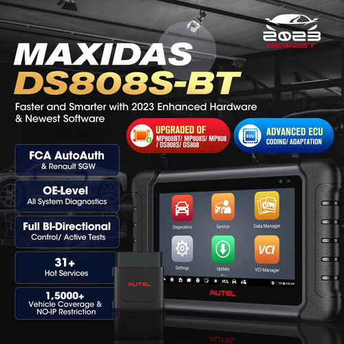 Escáner De Diagnóstico De Sistema Autel Ds808s-bt Kit