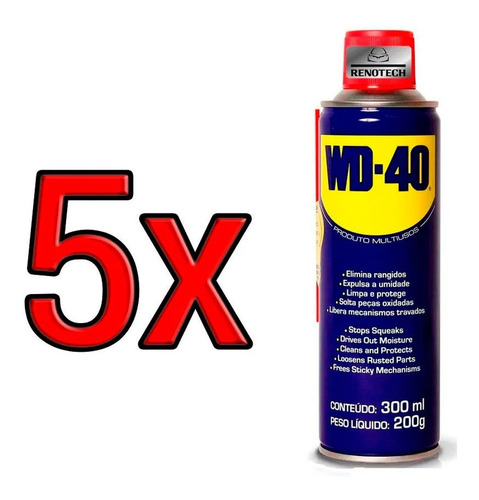 Desengripante Lubrificante Multiuso Spray Wd-40 300ml 5x