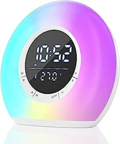 Rádio Relógio Despertador Caixa Som Bluetooth Luz Rgb Cor Branco Voltagem 110v/220v