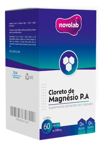 Suplemento Novolab Cloreto De Magnésio 500mg Em Cápsulas