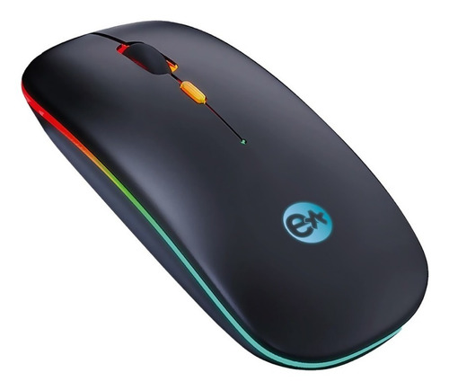 Mouse Inalámbrico W51 Rgb Recargable Silencioso Color Negro