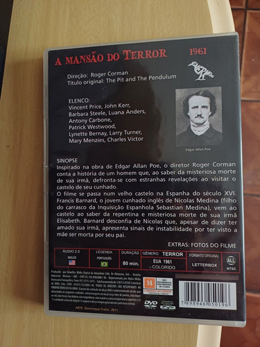Dvd A Mansão Do Terror (Usado)