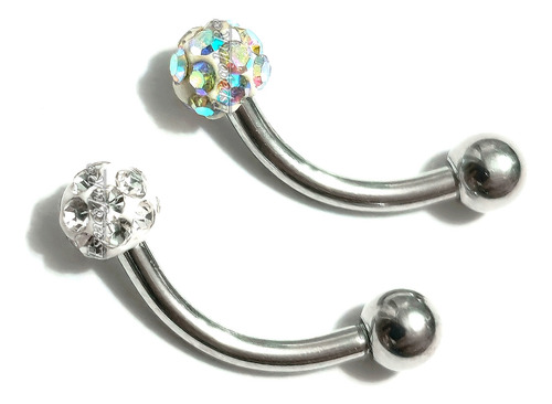 Piercing Bananinha Bolinhas Sobrancelhas Helix Barbell Curvo