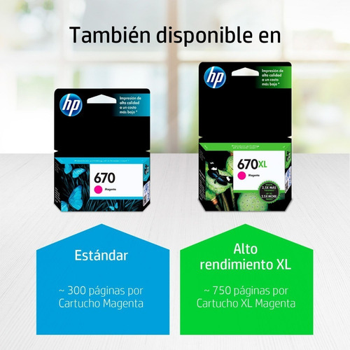 Cartucho De Tinta Hp 670 Magenta Original (cz115al)