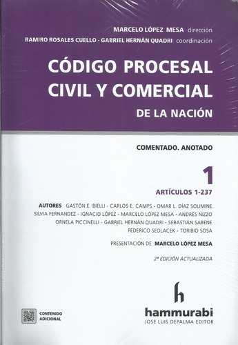 Código Procesal Civil Y Comercial Nación 1 López Mesa 