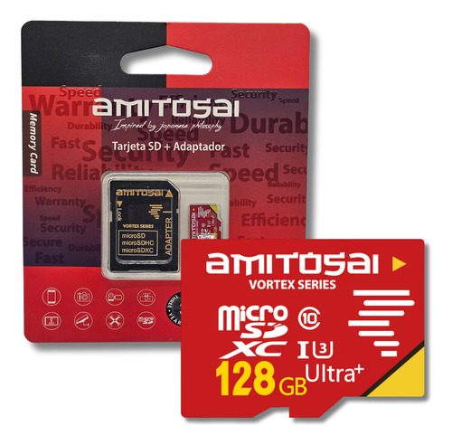 Memoria Sd 128gb C 10 U3 Serie Vortex Amitosai Mts-rocket