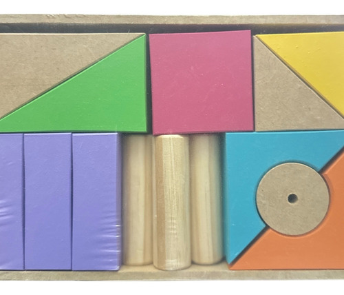 Bloques De Diseños Madera - Maderactico 25 Figuras Geometricas
